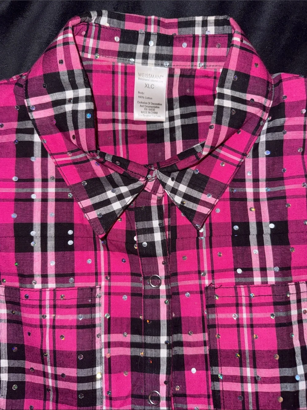 Western Dance Wear Pink Plaid Black Fringe Short Set Jazz Comp Show Costume